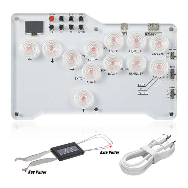 Flatbox Gamepad Pro Hitbox Arcade Stick for P5 Fighting Games Hot SWAP Cherry Switch Leverless Controller for PS4/PS3/NS/PC