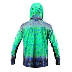 フィッシングウェア全体に高品質のプリントフィッシングシャツUPF50ポリエステルクイックドライUVフィッシングウェアメンズパーカー - Product Image 6