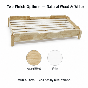 Culla per Bambini in Legno di Gomma, Design Senza Giunti, Ecologica, in Legno Massello, Moderna, a <span class=keywords><strong>Basso</strong></span> Profilo, per Cameretta Bambini 3-8 Anni - Product Image 4