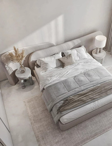 Set Camera da <span class=keywords><strong>Letto</strong></span> Moderno <span class=keywords><strong>per</strong></span> Villa, <span class=keywords><strong>Letto</strong></span> Imbottito in Tessuto con Struttura in Legno, Resistente, Misure King e Queen, Morbido come un Nuvolo - Product Image 5