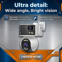 Caméra de surveillance Srihome SH055C 8MP à trois objectifs ultra grand angle avec liaison rotative à 180° °   Système de caméra IP CCTV panoramique PTZ