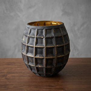 Nuevo Florero Decorativo Personalizado Único 2023 de Lujo Moderno con Tapa Ovalada de Vidrio Negro Mate Hecho a Mano de Alta Calidad - Product Image 4