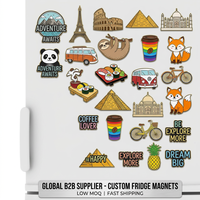 Cadeaux promotionnels pour les affaires et les touristes, souvenirs personnalisés, aimants de réfrigérateur 3D mignons en forme de dessin animé, aimants de réfrigérateur en métal émaillé personnalisés