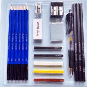 Ensemble de 19 crayons d'art pour dessin et croquis: idéal pour les débutants, les enfants ou tout artiste <span class=keywords><strong>en</strong></span> <span class=keywords><strong>herbe</strong></span>-comprend un crayon et un bâton <span class=keywords><strong>en</strong></span> Graphite - Product Image 2