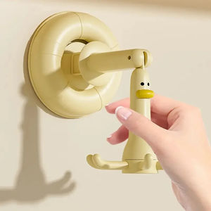 Patito, gancho de <span class=keywords><strong>seis</strong></span> garras, autoadhesivo, ventosa de plástico multifuncional, estante de cocina, almacenamiento creativo montado en la pared para el hogar - Product Image 1