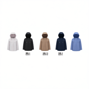 HDJ Plus Size Cotton Coat <b>Jacket</b> 46-56 Women's Hooded Outerwear Autumn Casual Zipper Closure Patch Pockets - Product Image 2
