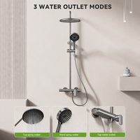 Ensemble de douche mural rond haute pression en aluminium anodisé, style minimaliste moderne, 3305, pour la maison, l'hôtel, la salle de bain, usage quotidien sanitaire