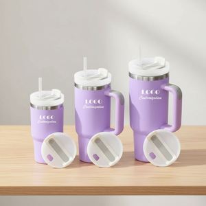 Vaso Térmico Tumblr Morado de 20oz, 30oz, 40oz, Personalizado con Logotipo, Botella Térmica de Acero Inoxidable con Aislamiento al Vacío - Product Image 5