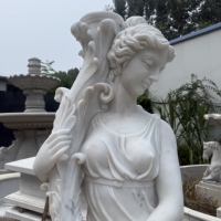 Sculpture de déesse en marbre naturel de style européen, décoration de jardin Quatre Saisons, pierre pour église ou usage intérieur