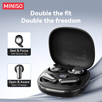 MINISO MS108 AI BT6.0 Earphone Nirkabel Dual-Headset TWS Mikrofon Peredam Kebisingan Earplug Headphone Portabel Latensi Rendah