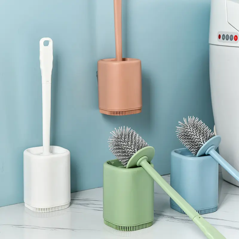 With No Scratch TPR Soft Bristles, Vented Holder and Anti-Slip Handle, Bathroom Wall Mounted Toilet Cleaner Brush