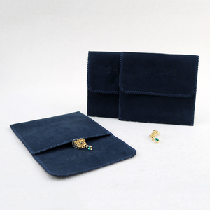 Customized Logo <b>Gift</b> Jewelry Packaging <b>Envelope</b> Bags Velvet Microfiber Jewelry Pouch for Jewellery Packing with Insert Display - Product Image 3