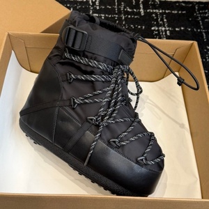 Bottes d'hiver unisexes tendance, amovibles, style Space Boots, nouvelle collection automne-hiver, en cuir véritable avec fourrure cousue, luxe, haute isolation thermique, antidérapantes - Product Image 2