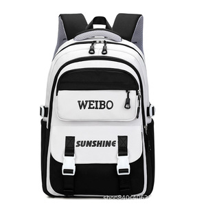 Weibo Student <b>Backpack</b> 15 Inches Color Blocking Large Capacity <b>School</b> Education Unisex - Product Image 4