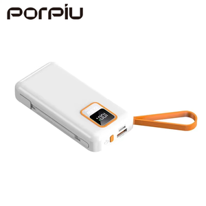 Batterie externe PORPIU avec logo personnalisé, affichage LED USB-C, charge rapide PD20W, 20000 mAh, pour iPhone <span class=keywords><strong>Samsung</strong></span>, câble de charge portable - Product Image 6