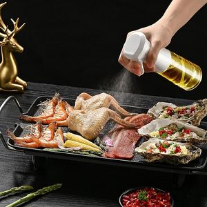 Nouvelle mise à niveau vaporisateur et bouteille d'huile pulvérisateur noir 200ml bouteille de pulvérisation d'huile d'olive en verre pour la cuisine - Product Image 5