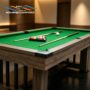 Table de <span class=keywords><strong>billard</strong></span> de luxe QF 8 boules, cadre en MDF, <span class=keywords><strong>billard</strong></span> moderne 3-en-1 <span class=keywords><strong>convertible</strong></span> marbre/MDF léger, <span class=keywords><strong>7ft</strong></span>/8ft/9ft, idéale pour la maison ou le club - Product Image 3