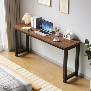 <span class=keywords><strong>Bureau</strong></span> d'ordinateur minimaliste long et peu encombrant, <span class=keywords><strong>bureau</strong></span> d'écriture étroit moderne blanc avec plateau en métal, idéal pour les petits espaces et les appartements. - Product Image 1