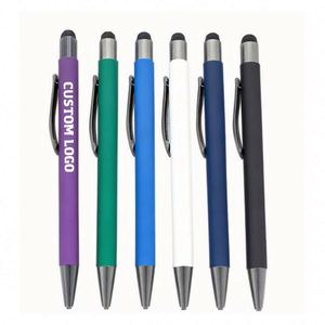 Hot Sale Logo Soft Touch Metal Stylus Thin Business Click for Advertising Promotion <b>Colorful</b> <b>Pen</b> Custom Promotional Gifts - Product Image 1