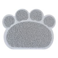 Coloré en forme de patte facile à nettoyer PVC chien nourriture bols tapis chat tapis de toilette