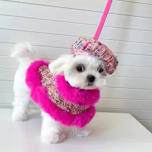 ペットペットの犬の服のための豪華な冬の子犬ケープ暖かい毛皮のコート