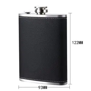 Botol anggur logam kulit PU portabel 5oz 6oz 7oz 8oz termos panggul Flask luar ruangan Rusia kelas atas