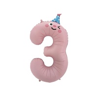 Set Balon Foil Angka Lucu Tebal 42 Inch, Perlengkapan Ulang Tahun, Dekorasi Pita, Hari Ibu, Pesta Ulang Tahun, Set Balon Aluminium Foil untuk Anak-anak
