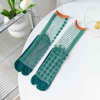 Vente en gros de chaussettes d'été respirantes à deux doigts en filigrette de verre transparente personnalisées chaussettes basses invisibles pour femmes chaussettes à orteils