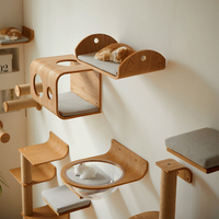 Meilleure Vente : Meuble Mural Moderne pour Chat – Arbre à Chat en Bois avec Échelles et Griffoir – Étagères Murales de Luxe pour Chat