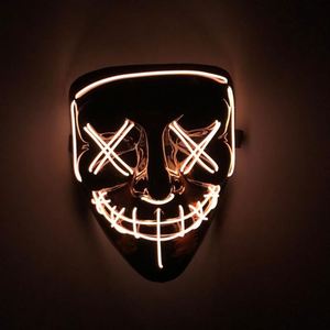 Bán buôn EL dây bên mặt nạ Neon phát sáng nhấp nháy Rave trang phục Masque PVC <span class=keywords><strong>Fancy</strong></span> Clown <span class=keywords><strong>Joker</strong></span> cho Halloween - Product Image 4