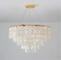 HFBH 2026 Lustre Coquillage Minimaliste Doré de Luxe Moderne pour Décoration Intérieure, Chambre d'Hôtel, Support à Gâteau et Lampe Suspendue