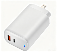 Pengisi Daya Cepat Dual Port GaN PD USB-C untuk Dinding  US EU UK AU PD3.O QC 3.O 65W untuk Laptop & Ponsel