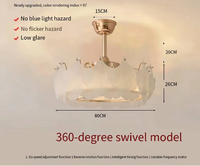 Ventilateur de plafond invisible avec pales en ABS, lampe LED française 6 vitesses, télécommande, pour chambre à coucher, décoration intérieure