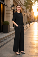 Haut élégant côtelé à manches courtes pour femme, avec boutons au dos et ourlet à franges, chemisier décontracté ample, chemise tricotée tendance pour le bureau