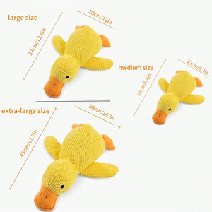 Fabrika sevimli 3 boyutu Pet köpek peluş gıcırtılı yumuşak sarı oyuncak ördek gıcırtılı çevre dostu köpek çiğnemek oyuncak ördek şekli Pet çiğnemek oyuncak köpek için - Product Image 4
