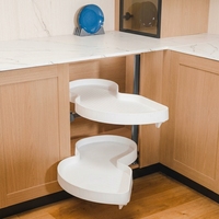 Panier de rangement d'angle coulissant pour cuisine en PS, plateau pivotant, paniers de rangement Magic Corner en gros