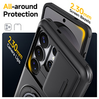 Untuk Samsung S27ultra S26 Armor Perlindungan Menyeluruh Anti Guncangan dengan Ring Kickstand, Bezel Layar 2.30mm, Penutup Anti Sidik Jari