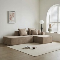 Minimalistisches Modulares Ecksofa, Frei Kombinierbare Würfel-Couch mit Zierkissen für das Wohnzimmer