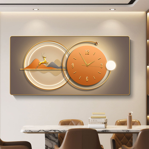 Reloj <span class=keywords><strong>de</strong></span> Pared Decorativo <span class=keywords><strong>de</strong></span> Porcelana con Cristal, <span class=keywords><strong>Diseño</strong></span> <span class=keywords><strong>de</strong></span> Ciervo Dorado, Arte Moderno 3D para Decoración del Hogar, Comedor <span class=keywords><strong>de</strong></span> Lujo - Product Image 5