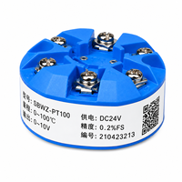Module transmetteur de température RTD SBWZ 4-20mA, sortie 0-10V, 24VDC, précision 0,2% FS, montage sur tête en résine, conversion de signal industrielle, IP65, USB