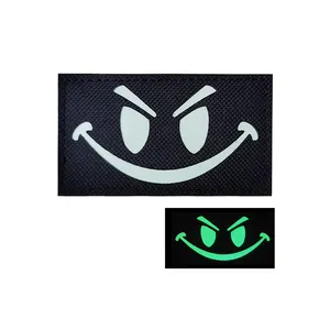 Glows in die dark 3.5x2 zoll Infrared IR Evil Smiley Face Tactical Patches M00191