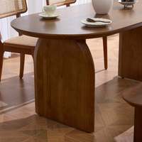 Ensemble de table à manger ovale extensible en bois de style nordique moderne de luxe pour usage hôtelier, assemblé