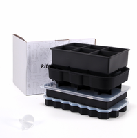 Jeu de 4 moules en silicone pour cube et plateau à whisky sphérique Plateau à glaçons 4 saisons avec couvercle pour cuisine, fête, carton emballé