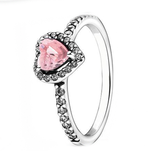 Anillo de Boda de Plata con Zirconia en Forma de Corazón, Anillo de <span class=keywords><strong>Pareja</strong></span> Elegante y a la Moda, Joyería Moderna - Product Image 6