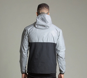 Personnalisé polyester disjoncteur imperméable hommes noir demi-zip noir plaine vestes - Product Image 3