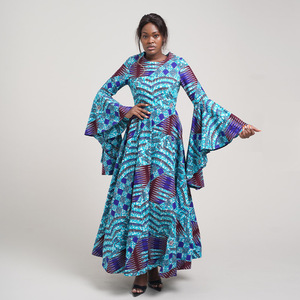 green emerald velvet dress African Kitenge Wax Print Ankara Long Dress  Asigbe