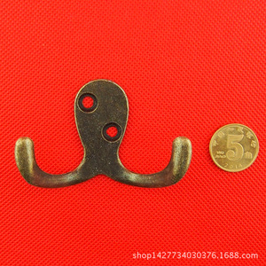 Antique Alloy Double <b>Hook</b> 68x44mm Zinc Die Casting Slip <b>Hook</b> For Cabinet Clothes Home Decorative Accessories - Product Image 3