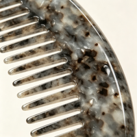 Peigne démêlant sans manche en acétate à dents larges, motif marbré, antistatique, personnalisable avec logo, pour femme, voyage et maison