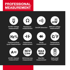 Multímetro Digital Multifunción de Alta Precisión True RMS, Portátil, CAT III 600V, con Función de Retención de Datos - Product Image 2