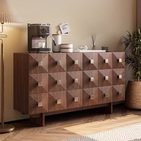Buffet de salle à manger de luxe en bois de noyer vintage à la française, table de buffet moderne, rangement à tiroirs pour le salon, armoire latérale pour la cuisine